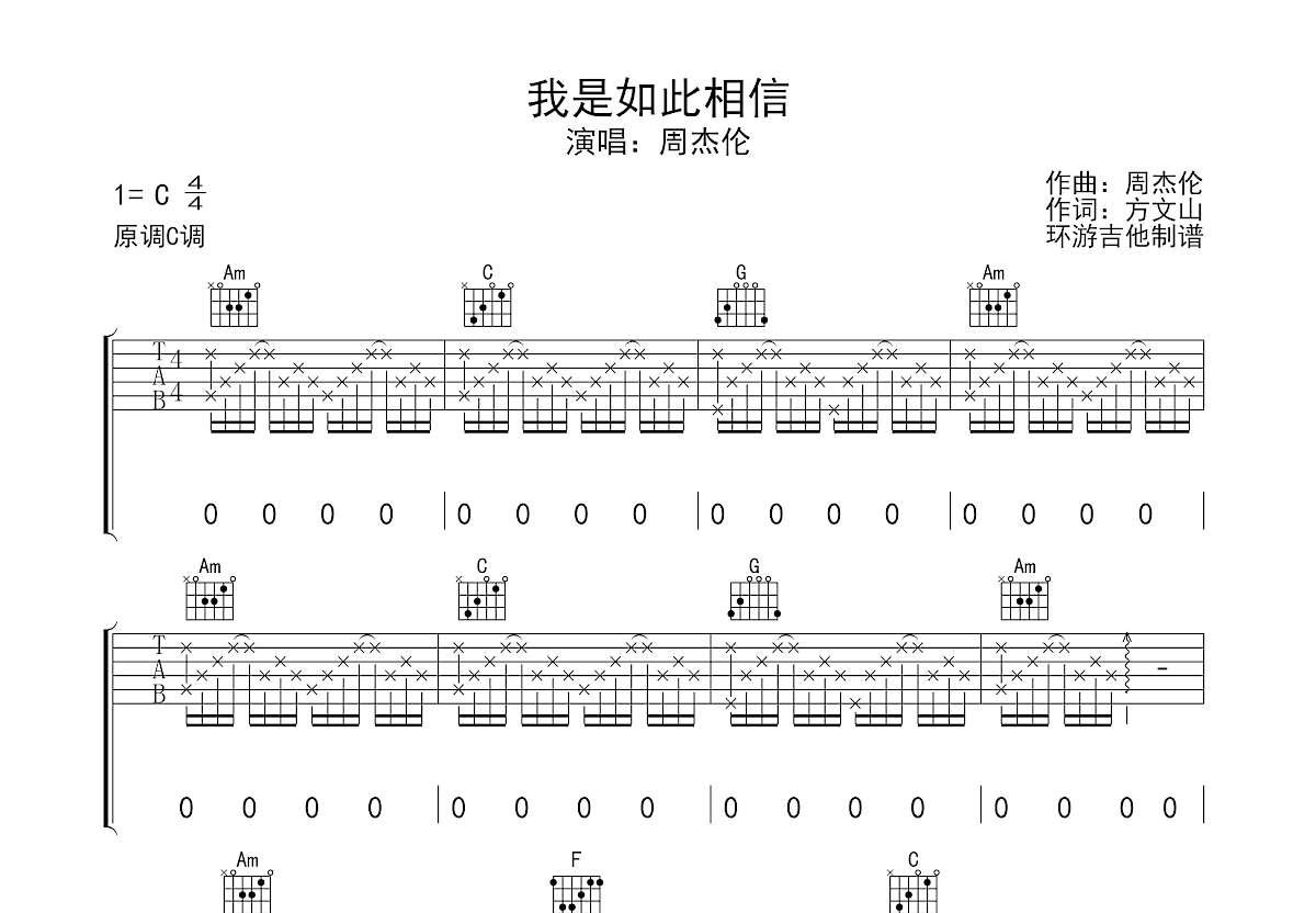 我是如此相信吉他谱预览图