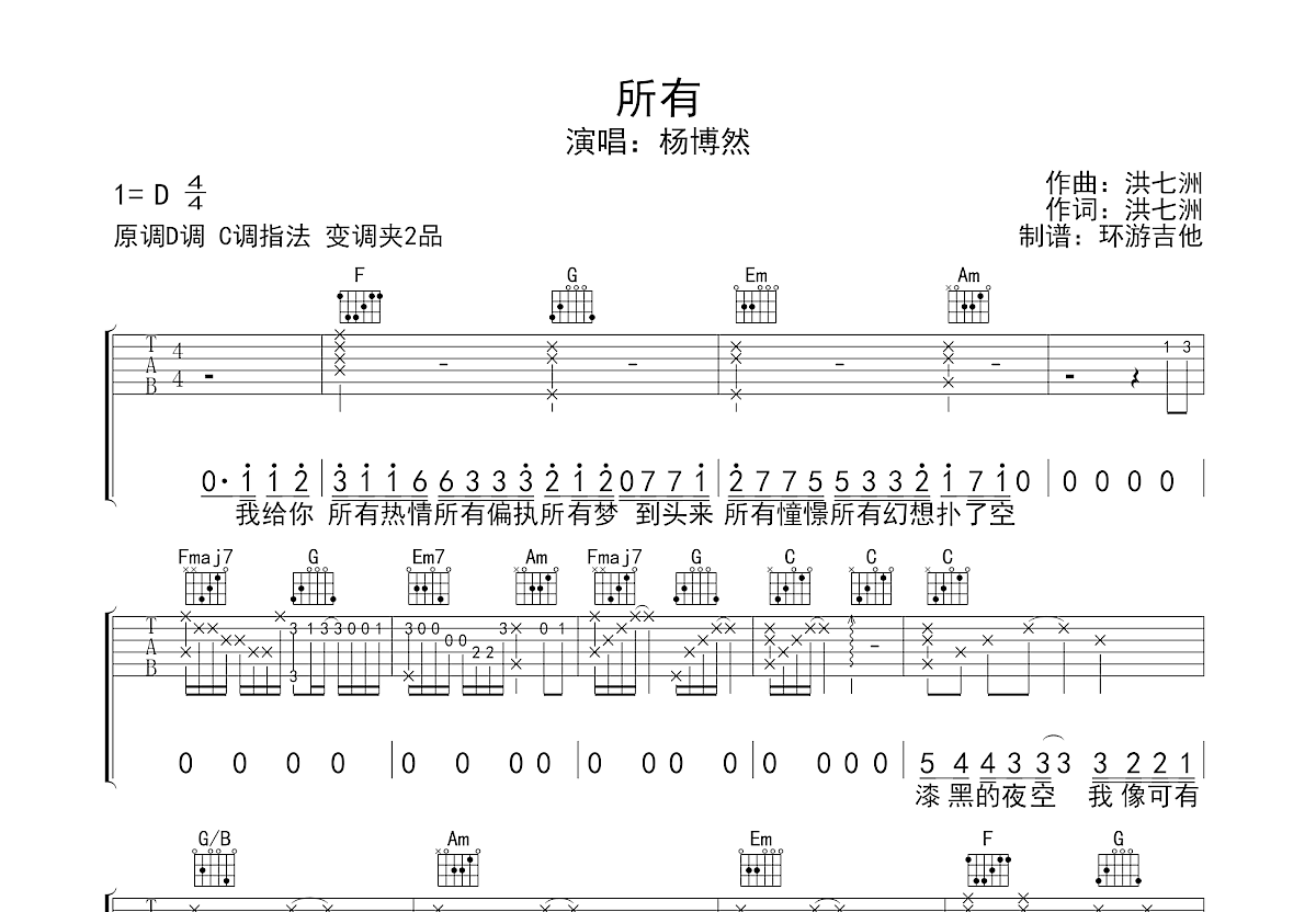 所有吉他谱预览图