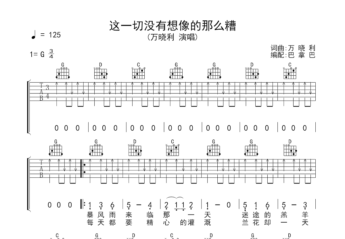 这一切没有想像的那么糟吉他谱预览图