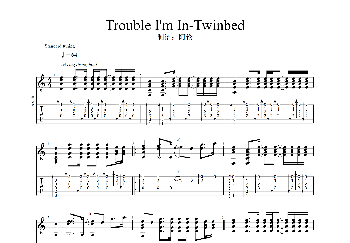 Trouble I'm In吉他谱预览图