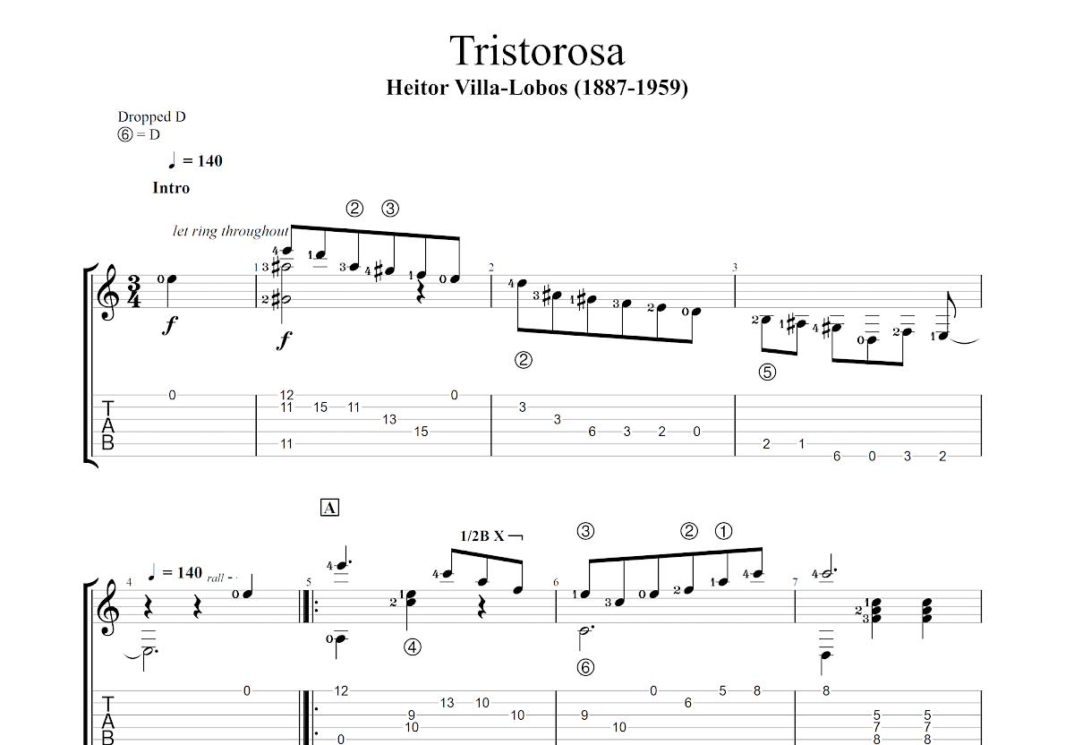 Tristorosa吉他谱预览图