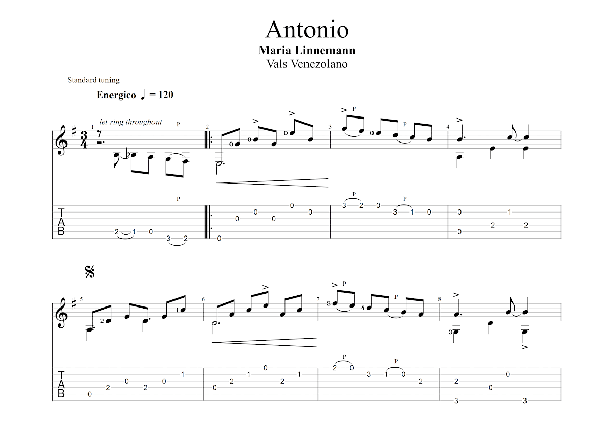 Antonio吉他谱预览图