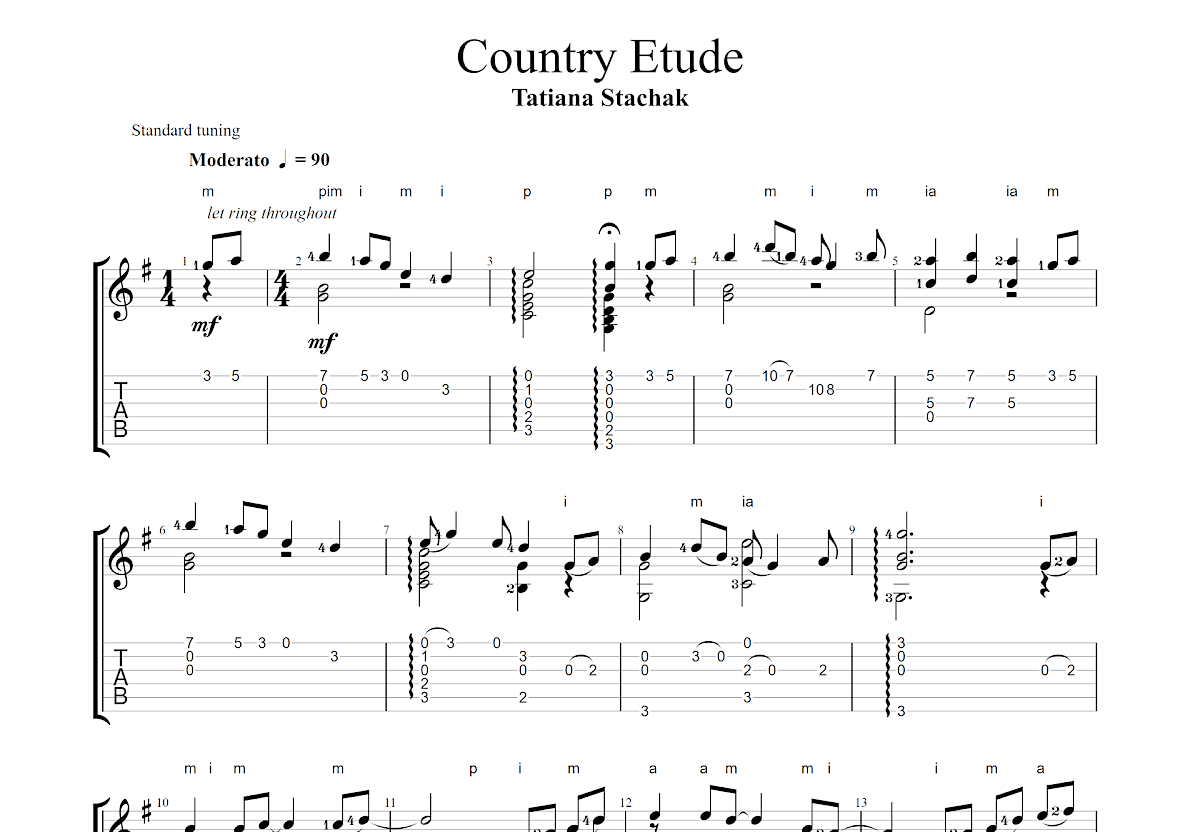 Country Etude吉他谱预览图