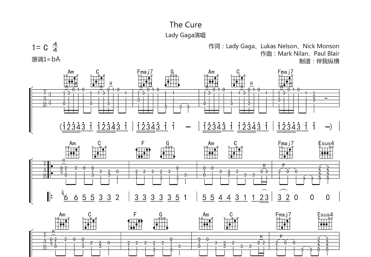 The Cure吉他谱预览图