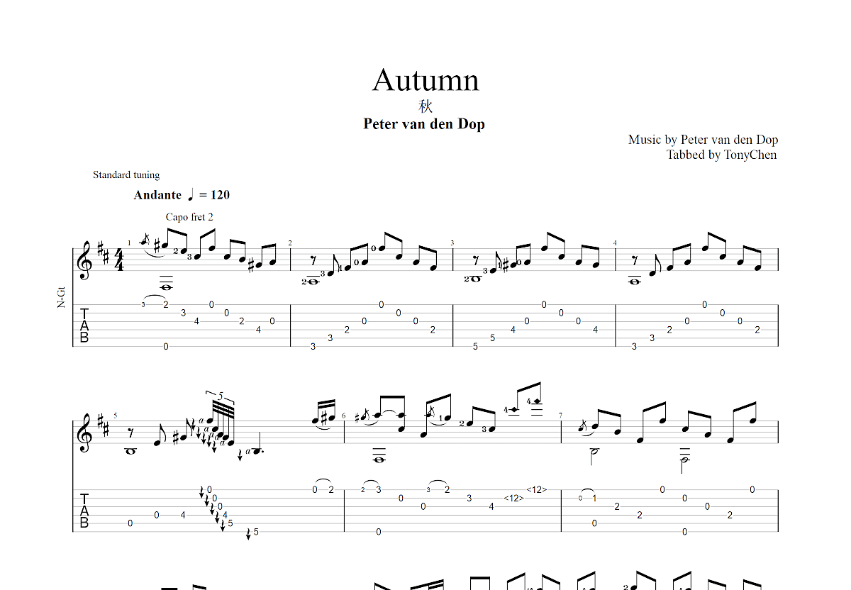 Autumn吉他谱预览图