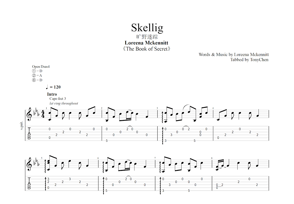 Skelling吉他谱预览图