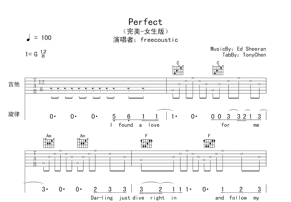 Perfect吉他谱预览图