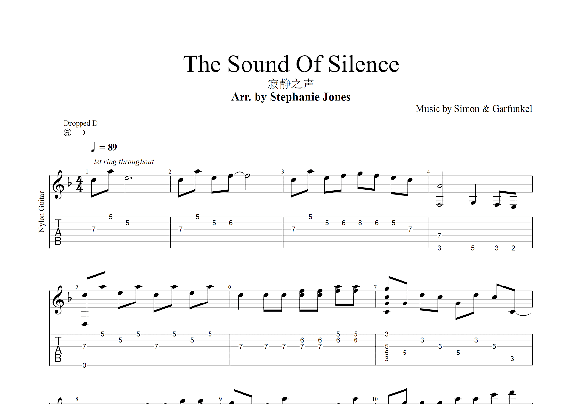 The Sound Of Silence吉他谱预览图