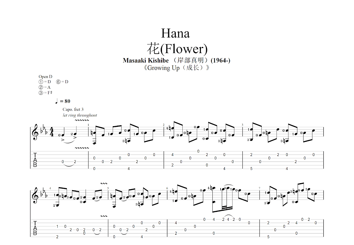 花吉他谱预览图
