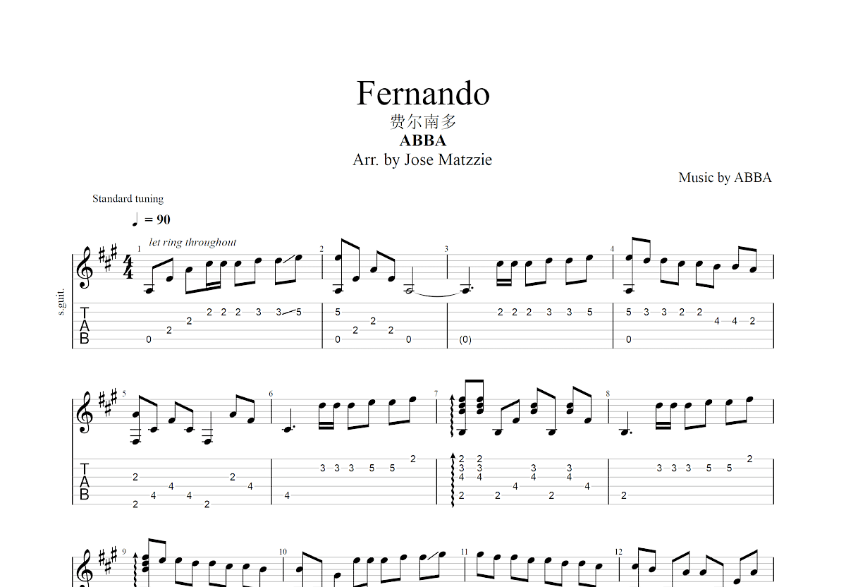 Fernando吉他谱预览图