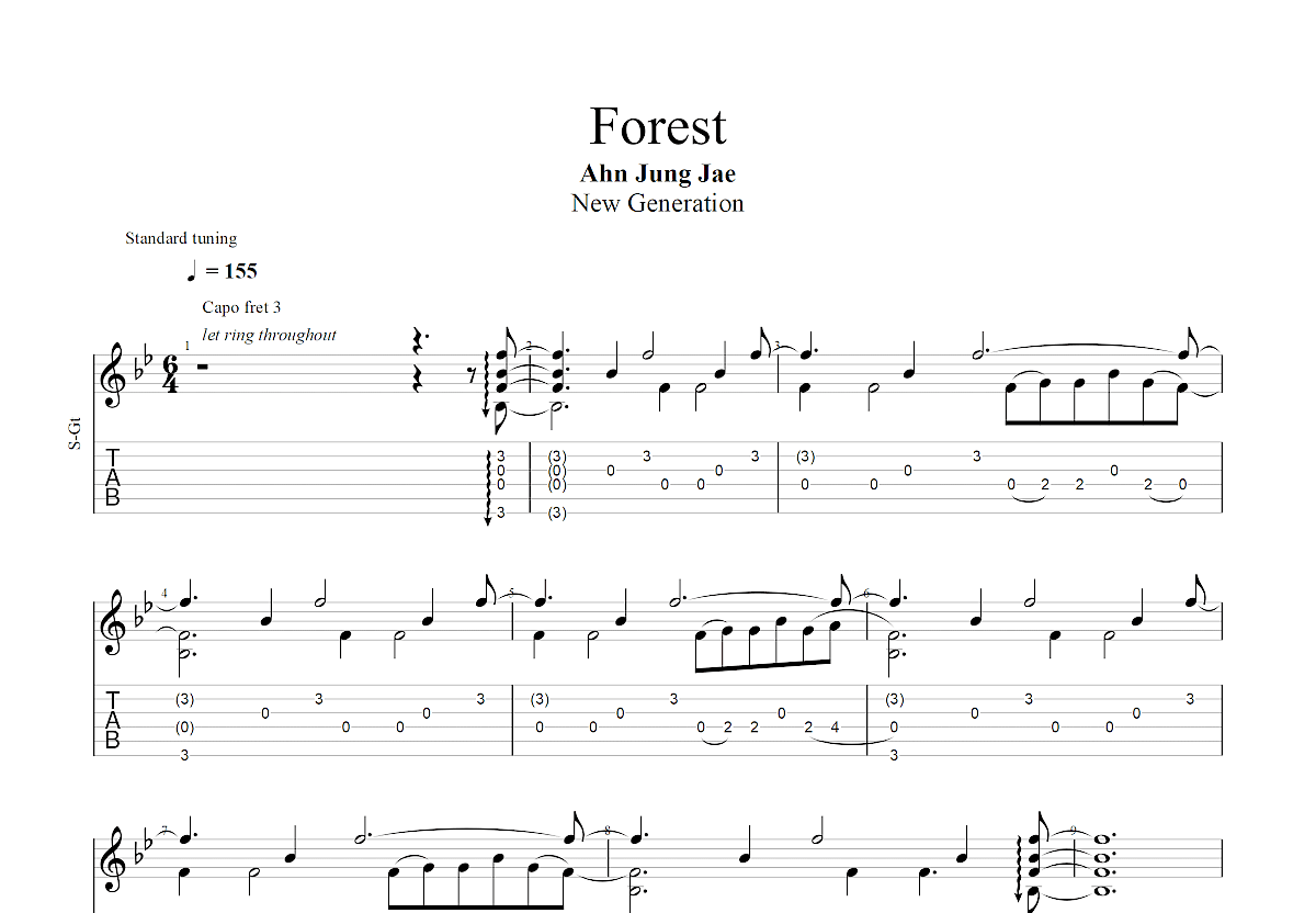 Forest吉他谱预览图