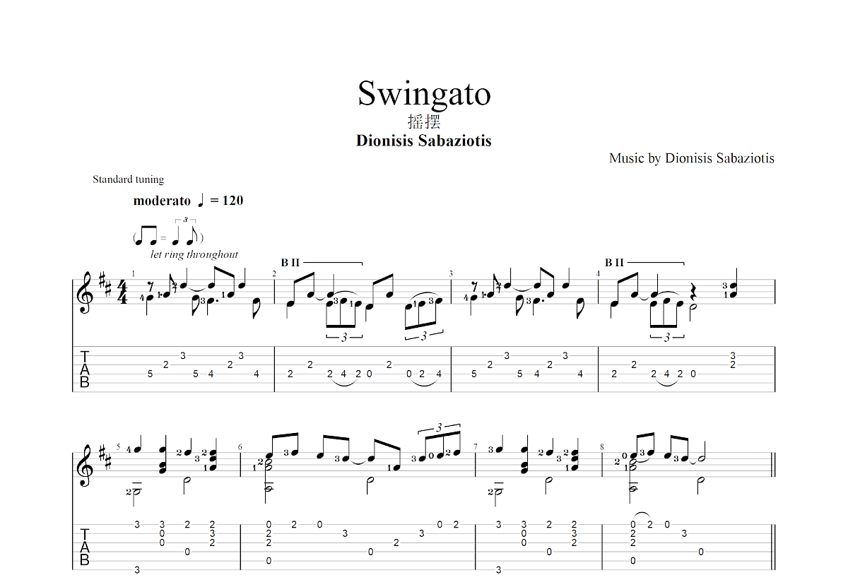 摇摆吉他谱预览图