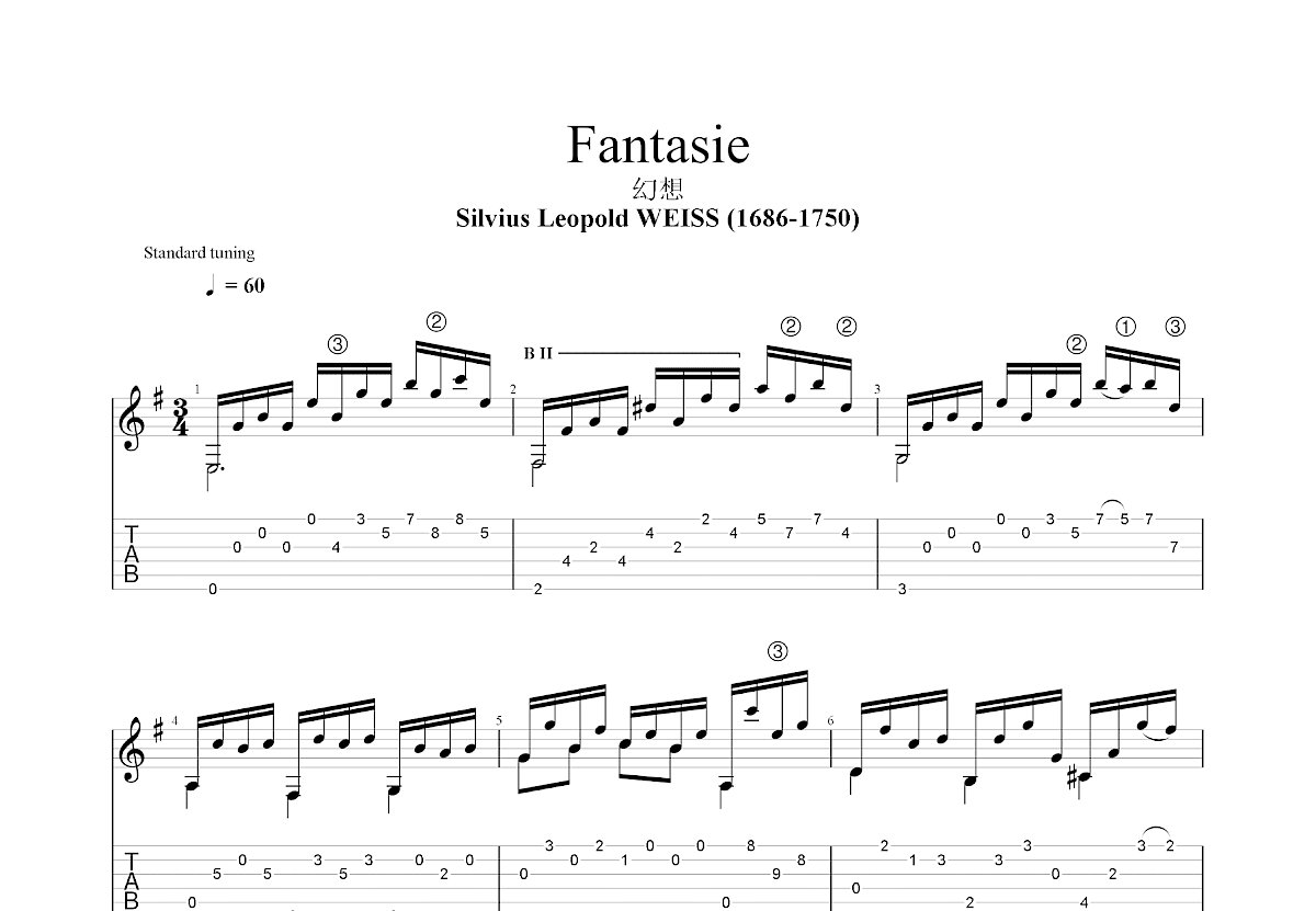 Fantasie吉他谱预览图