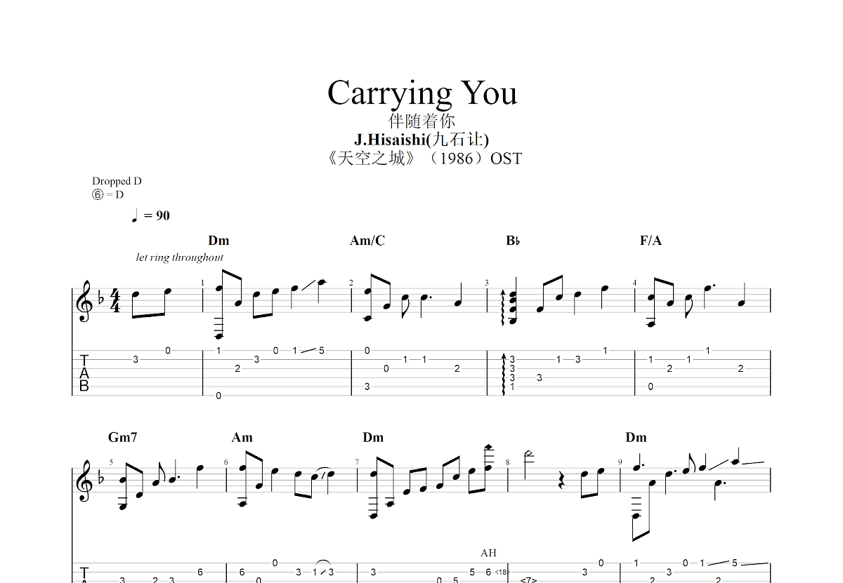 Carrying You吉他谱预览图
