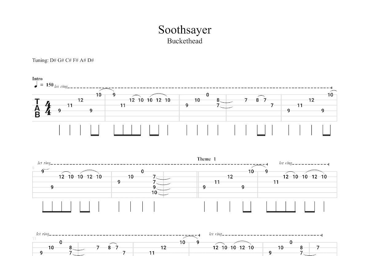 Soothsayer吉他谱预览图