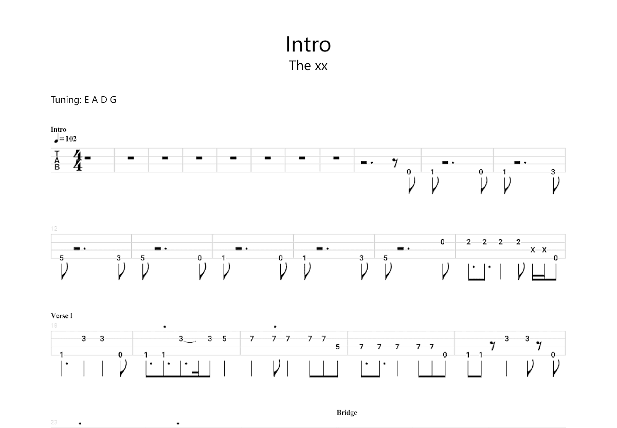 Intro吉他谱预览图