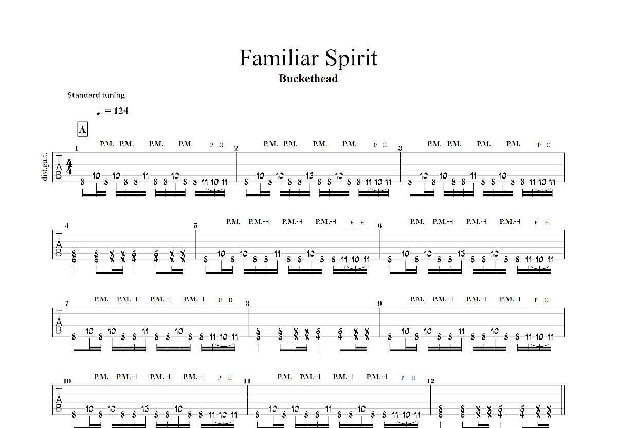 Familiar Spirit吉他谱预览图