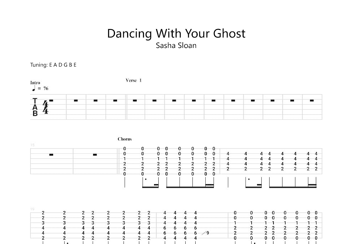 Dancing With Your Ghost吉他谱预览图