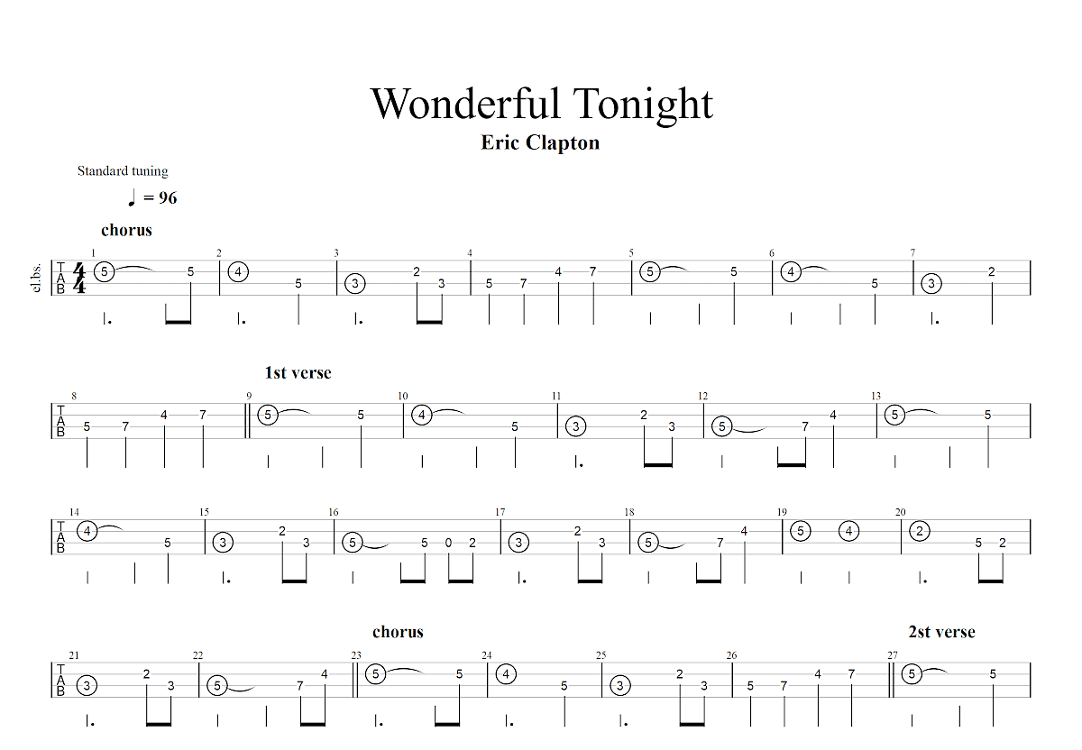 wonderful to night吉他谱预览图