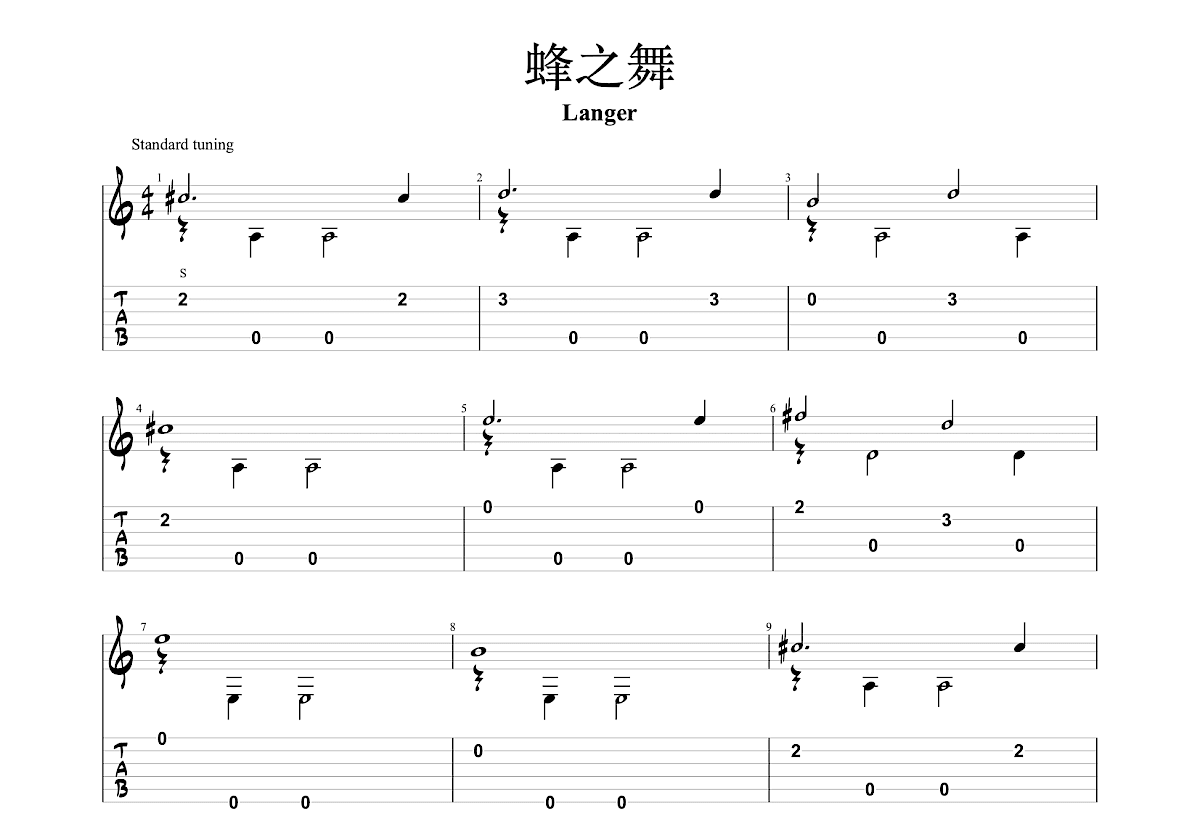 蜂之舞吉他谱预览图