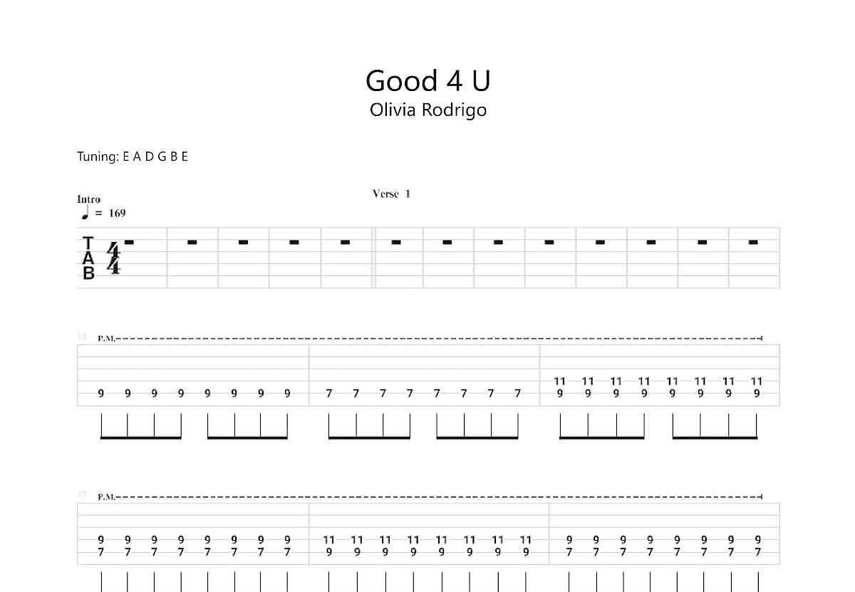 Good 4 U吉他谱预览图