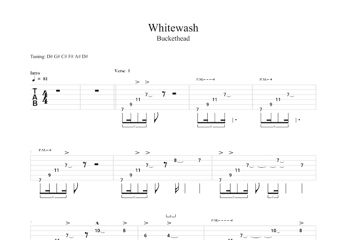 Whitewash吉他谱预览图