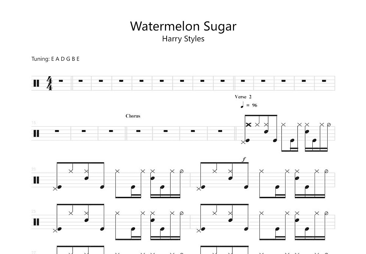 Watermelon Sugar吉他谱预览图