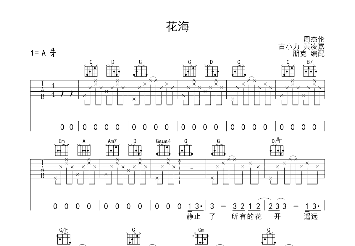 花海吉他谱预览图