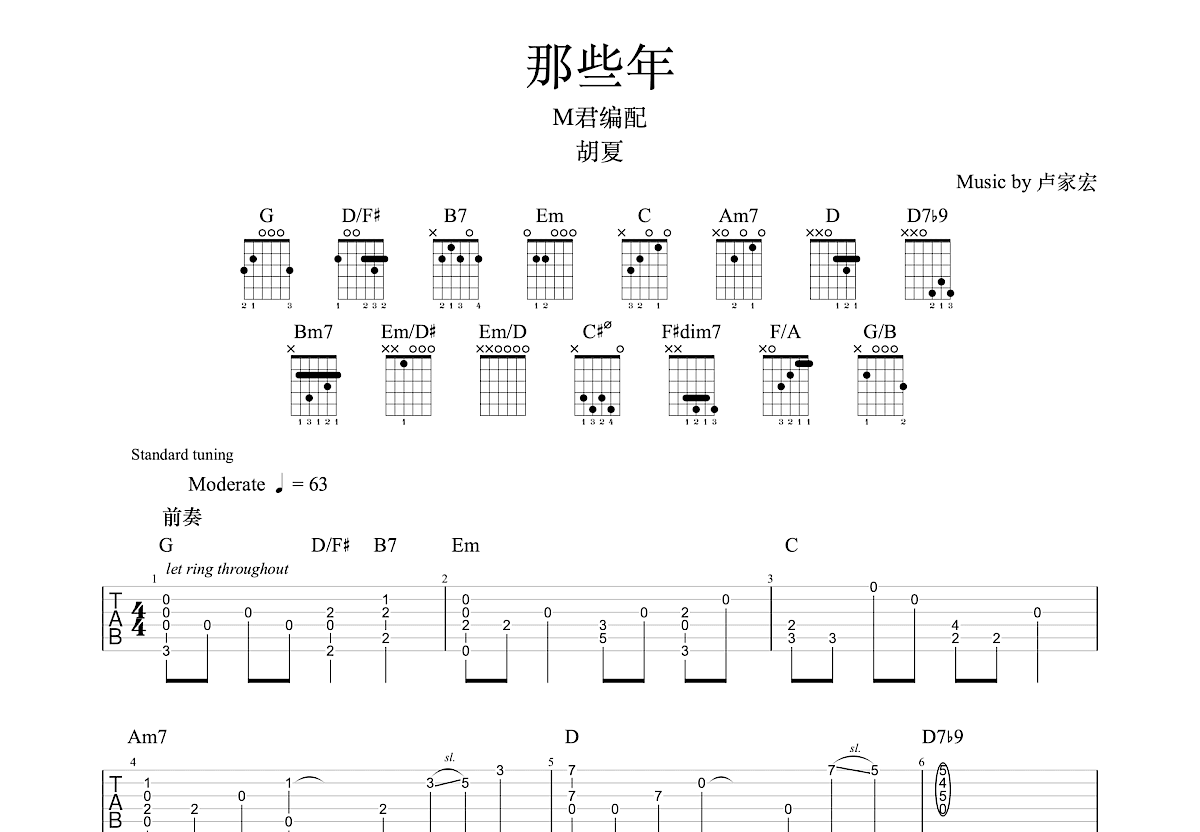 那些年吉他谱预览图