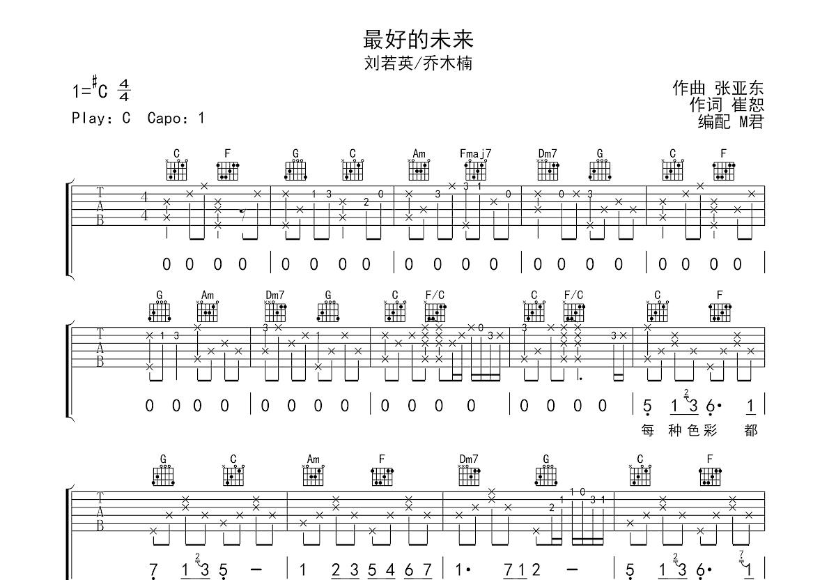 最好的未来吉他谱预览图