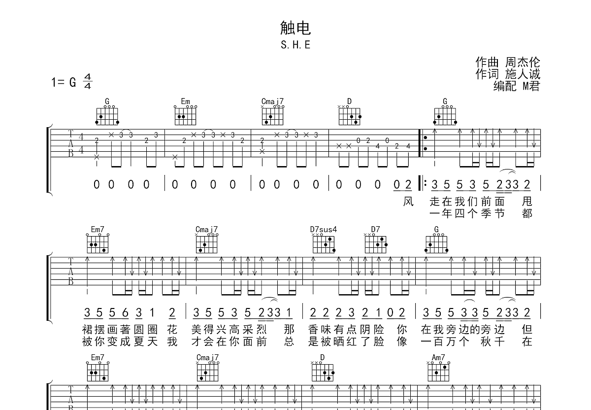 触电吉他谱预览图