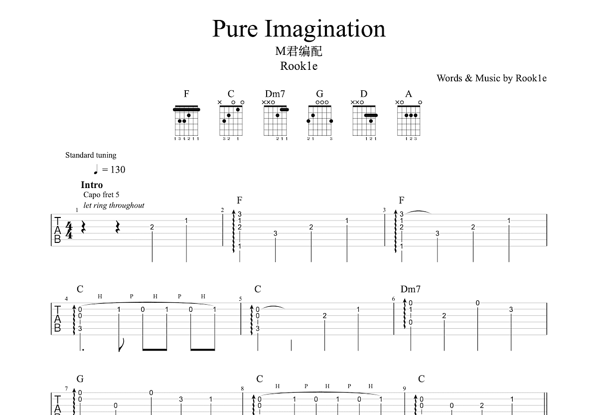 Pure Imagination吉他谱预览图