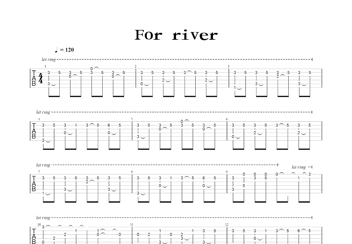 For River吉他谱预览图