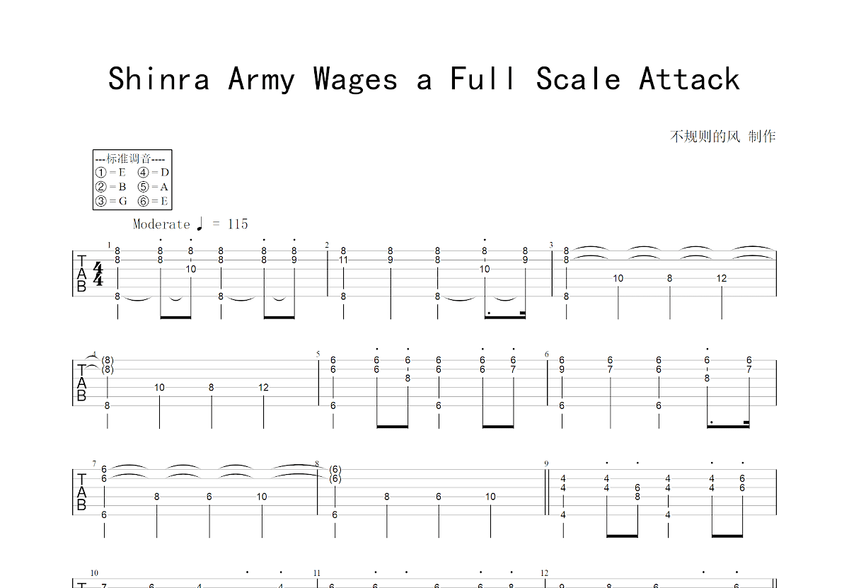 Shinra Army Wages a Full Scale Attack吉他谱预览图