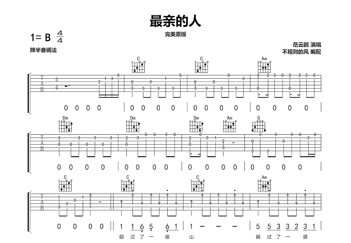 最亲的人吉他谱预览图