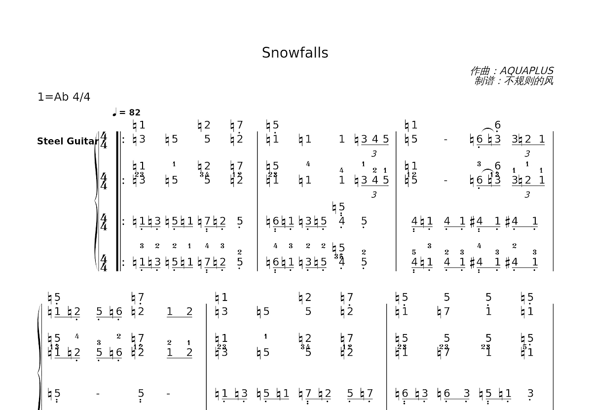 Snowfalls简谱预览图