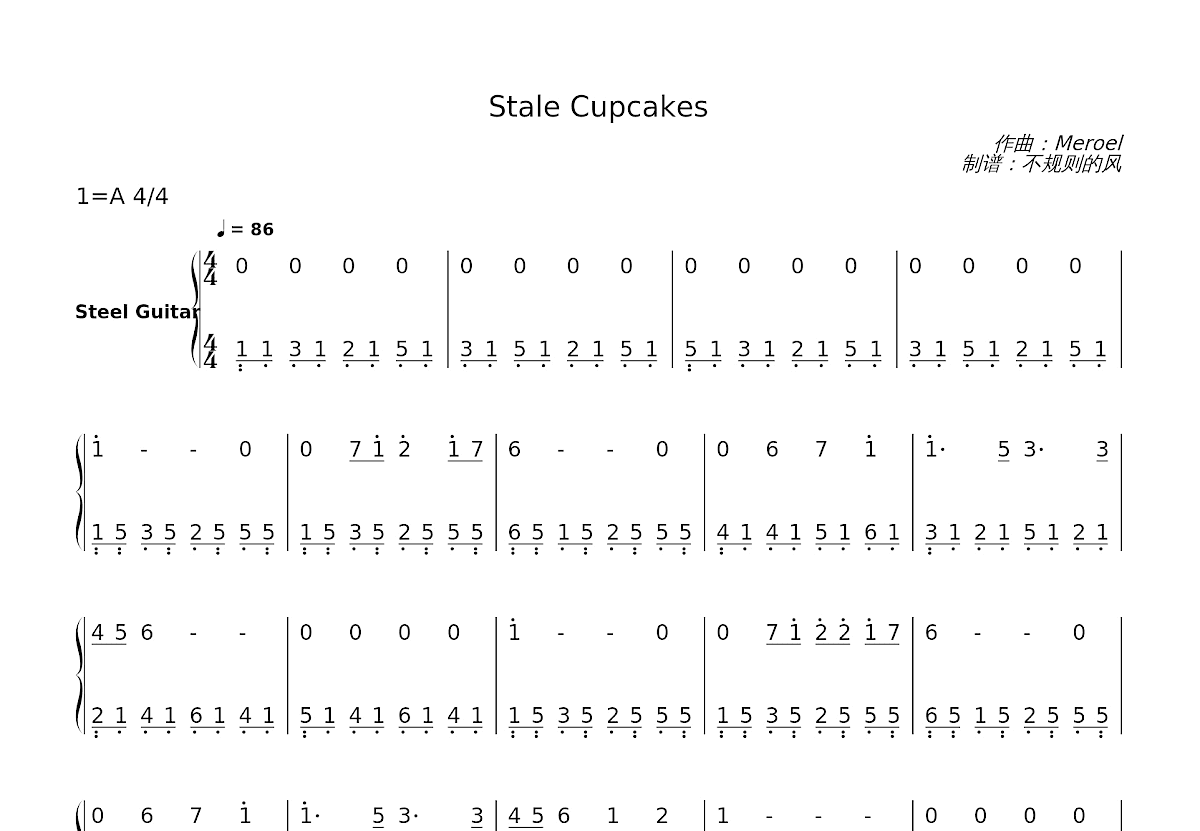 Stale Cupcakes简谱预览图