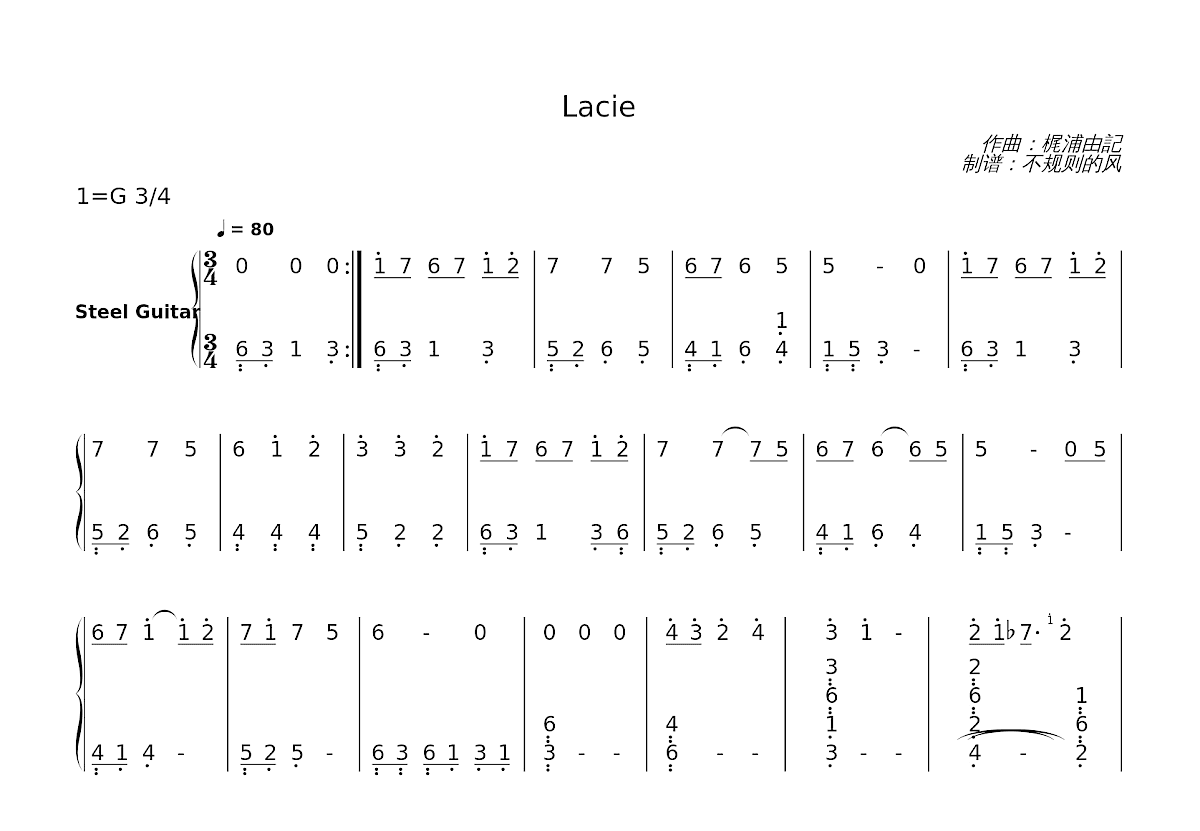 Lacie简谱预览图