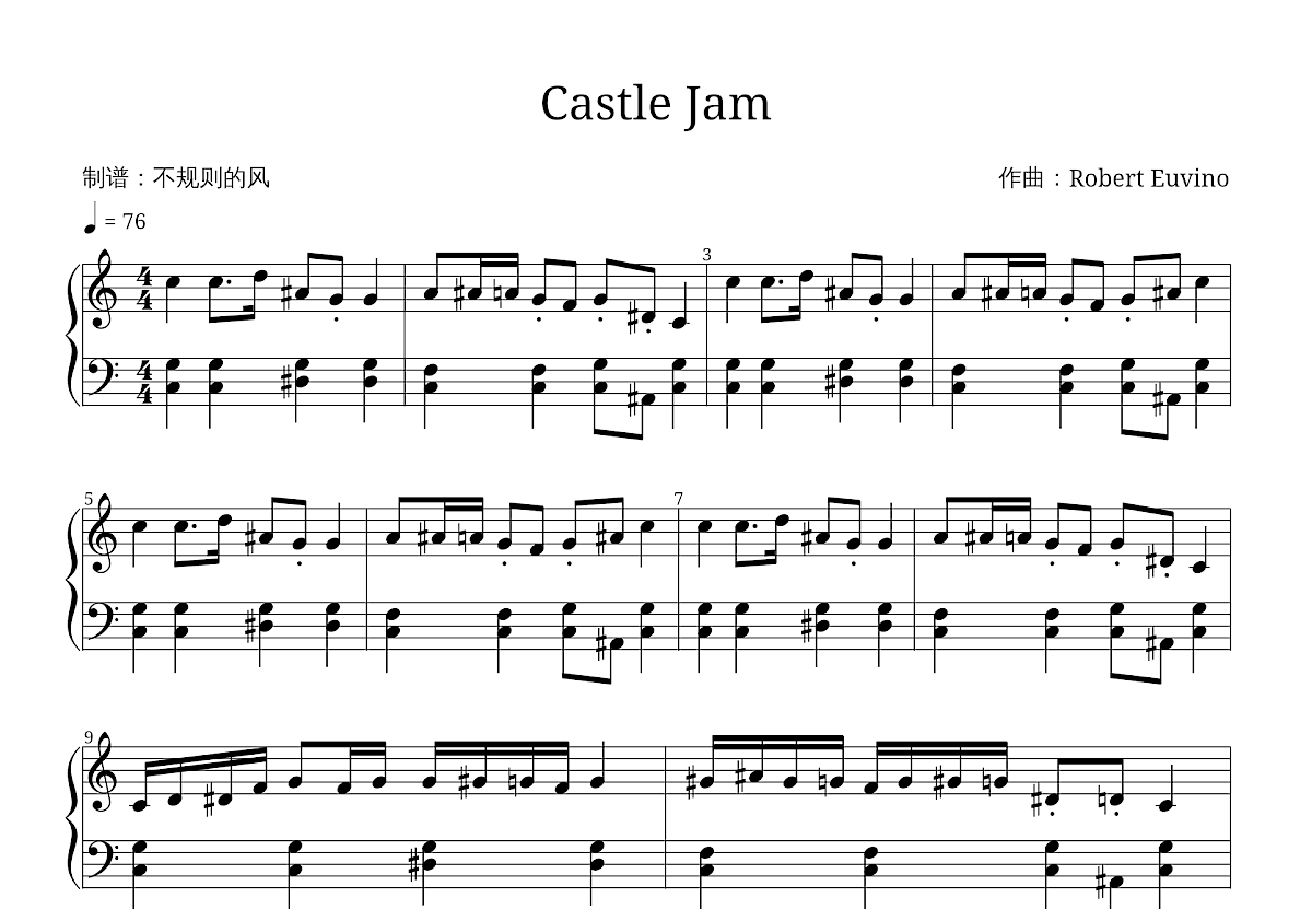 Castle Jam五线谱预览图