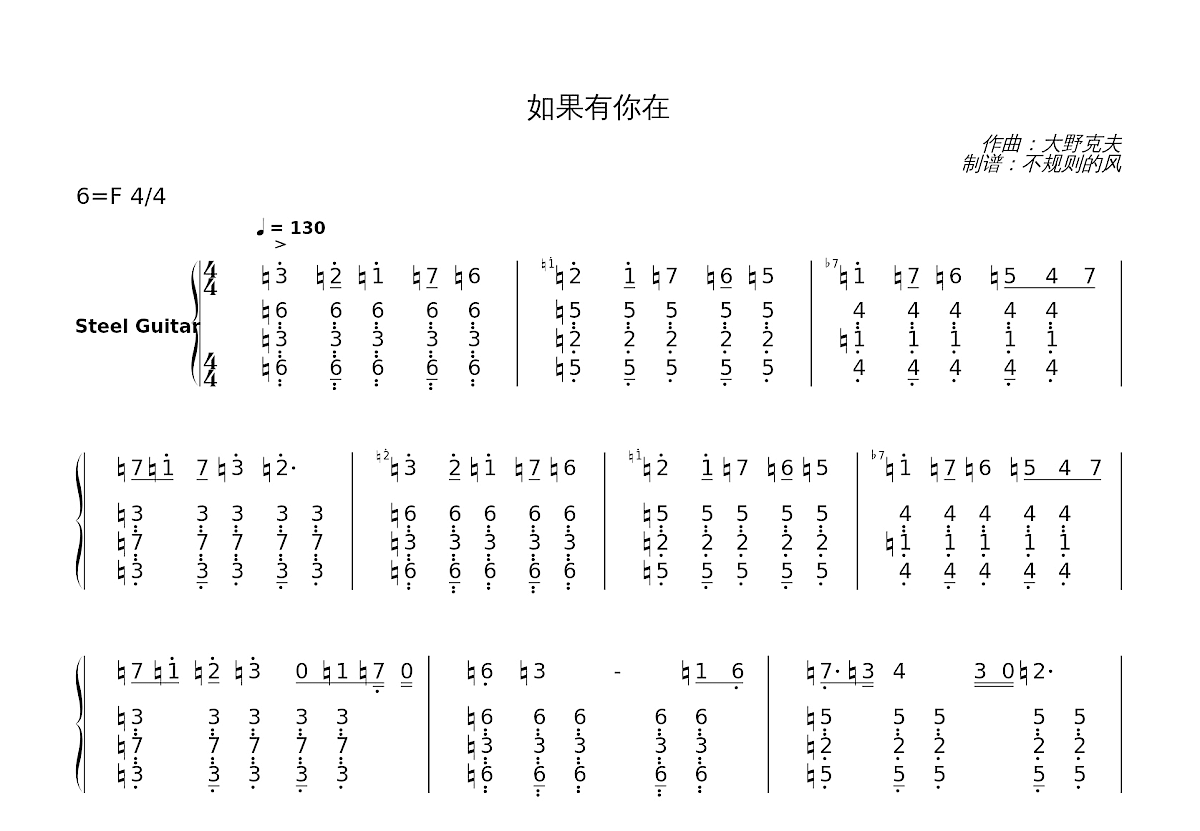 如果有你在简谱预览图