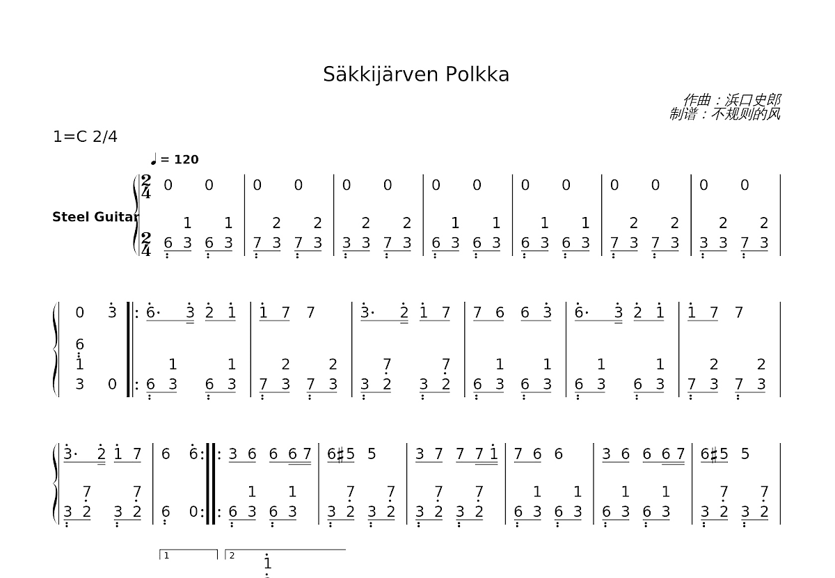 Säkkijärven Polkka简谱预览图