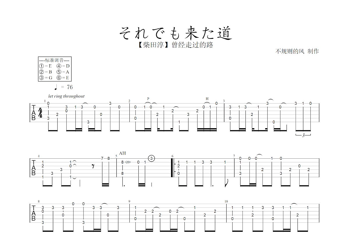 それでも来た道吉他谱预览图