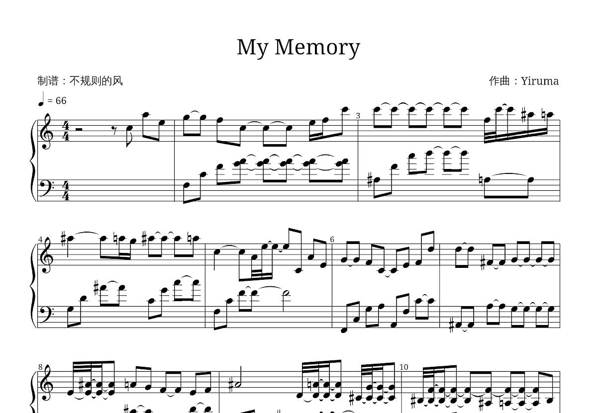 My Memory五线谱预览图