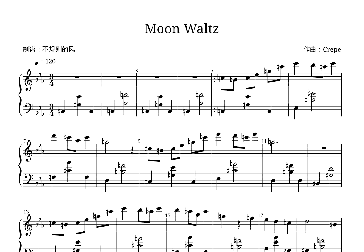 Moon Waltz五线谱预览图