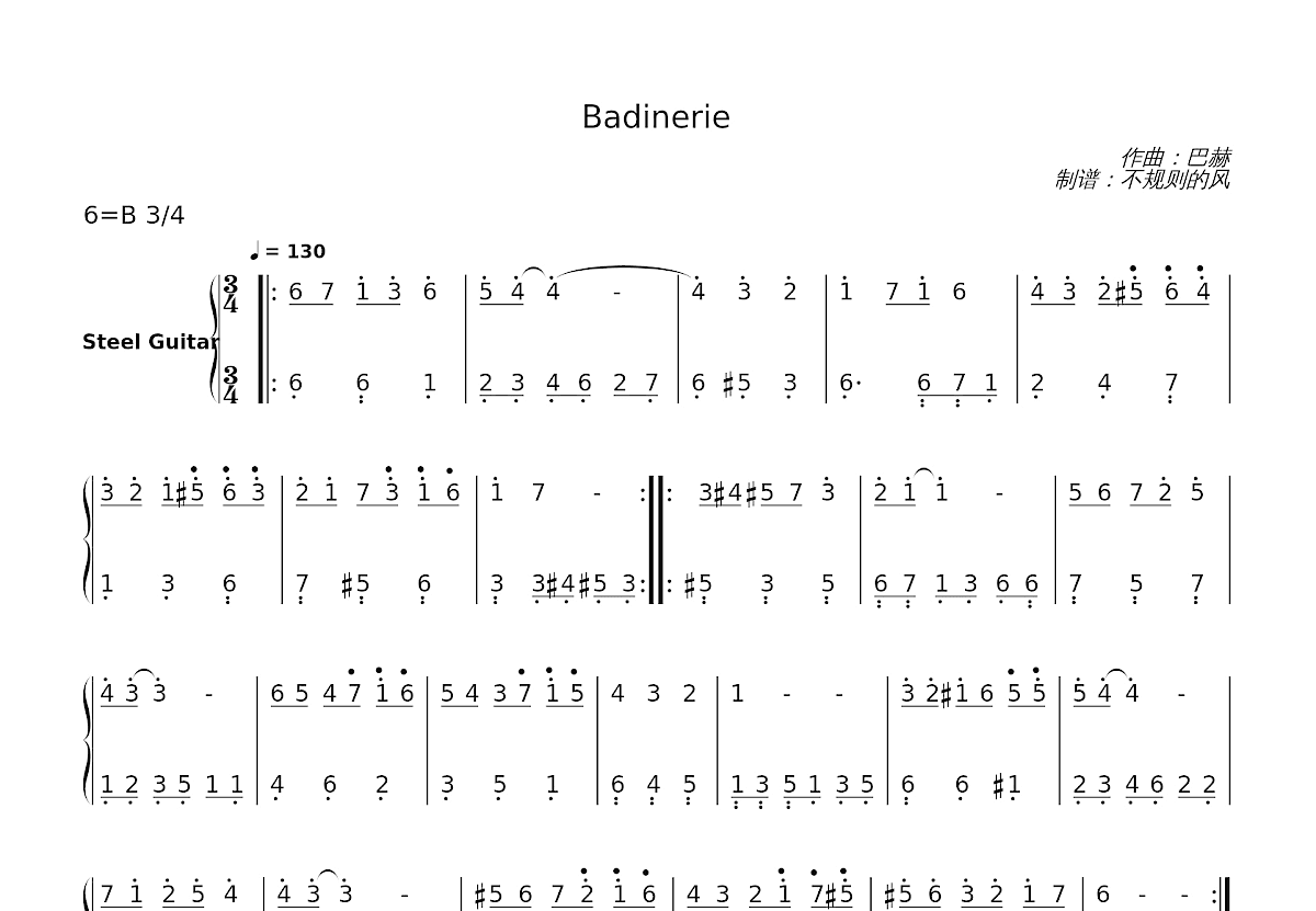 Badinerie简谱预览图