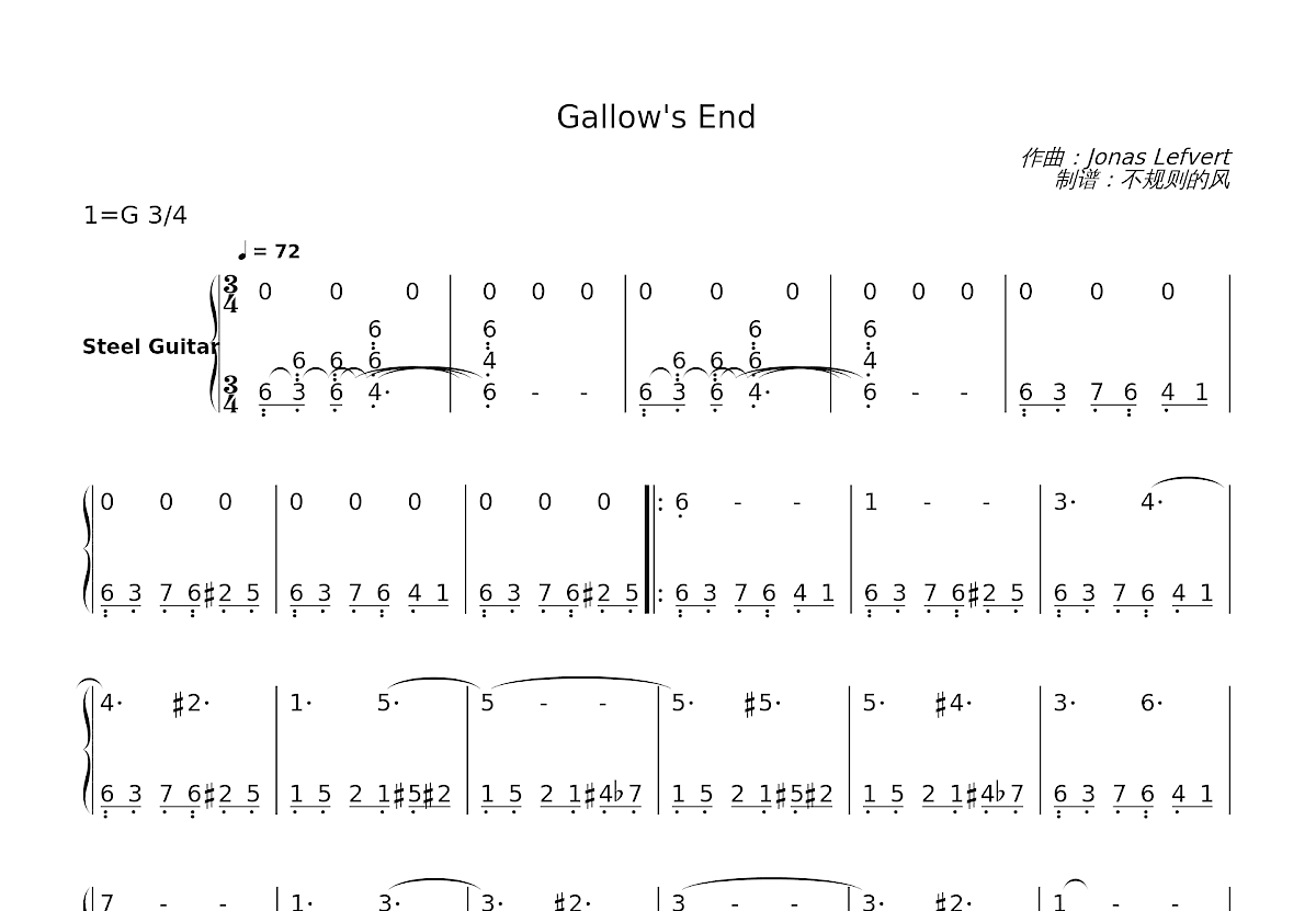 Gallow's End简谱预览图