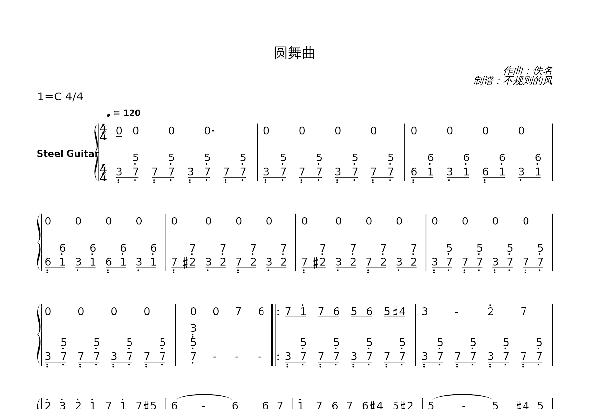 圆舞曲简谱预览图