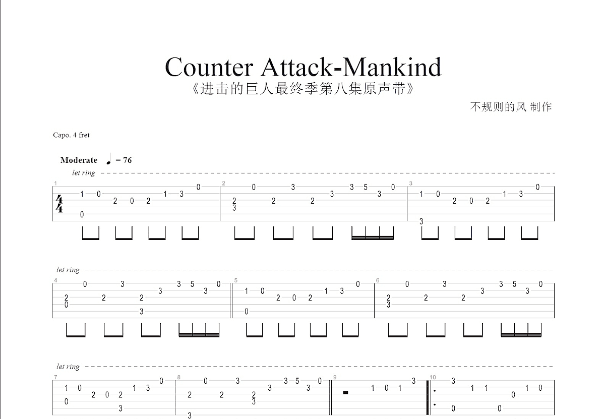 Counter Attack-Mankind吉他谱预览图