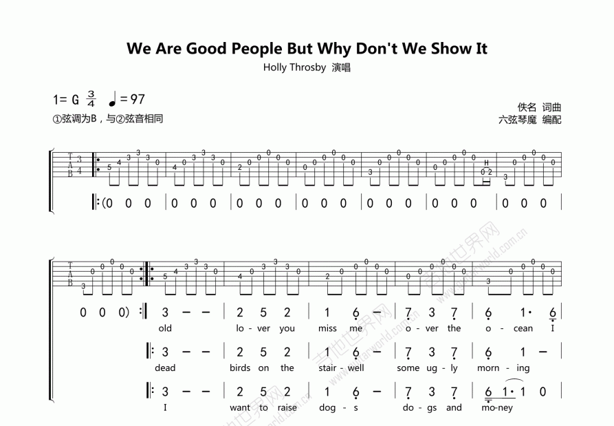 We Are Good People But Why Don’t We Show It吉他谱预览图