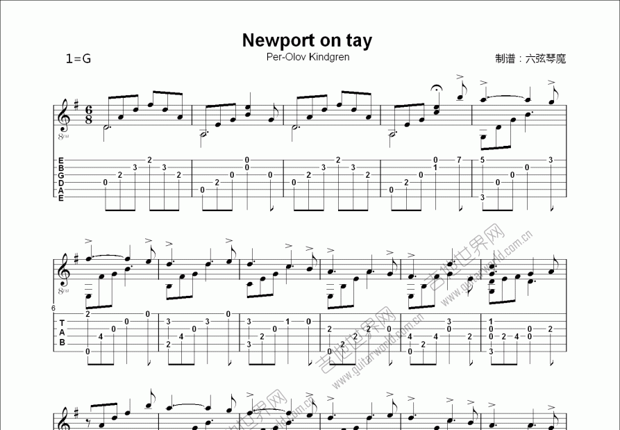 Newport on tay吉他谱预览图